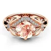 Z bocznymi kamieniami vintage Diamond 18K Rose Gold Ring Wedding Wedding Wedding For Women Pure Topaz Bague Anel Biżuter