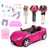 Mini -auto speelgoed kawaii items kinderen speelgoed miniatuur auto's model poppen accessoires voedsel voor barbie diy doen alsof play children game