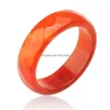 Band Rings High Quality Natural Agate Jade Crystal Gemstone Jewelry Engagement For Women And Men Love Gifts More Color Drop Dhhyq