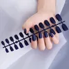 False Nails 24 Pcs/Set Press On Frosted Black Tips DYI Nail Full Cover Opposite French Fake