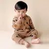 Rompers bodysuit för födda Rompers Baby Boys Girls Clothes Long Sleeve Solid Hoodies Bear Jumpsuit Costume Infant Onesies 3M-24M 230516