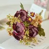 Fiori decorativi Peonia artificiale 1PC Grande bouquet Rosa di seta Finta festa di nozze Decorazione domestica Ghirlanda Scrapbooking fai-da-te