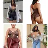 Femmes Shapers AfruliA Bodys Snap Open Crotch Light Control Taille Trainer Body Suit Sexy Lace V Neck Spaghetti Strap Slim Underwear