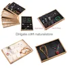 Vassoio per gioielli Pu Leather Bamboo Display Collana Bracciale Bangle Anelli Orecchini Organizer Holder Vetrina Drop Delivery Packaging Otsmi