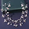 Hair Clips Simulated Pearls Leaf Handmade Headbands Fashion Rose Gold Silver Color Hairband Wedding Bridal Ornaments Wholesale