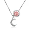 Pendentif Colliers 5A Zircone Lune Charme Colliers Cristal Pierre Haute Qualité Argent Couleur Tour De Cou Parti Bijoux Cadeaux Pour Les Femmes