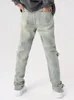 Jeans pour hommes mode pour hommes coupe ample jambe droite avec fermeture éclair Vintage lavé Y2K pantalon hommes Baggy hommes vêtements