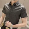 Männer Casual Hemden Kontrast Streifen Für Männer 2023 Sommer Kurzarm Dünnes Hemd Männlich Business Formale Kleid Soziale Smoking bluse