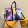 Bolsa colorida de bagagem de bagagem de mão Bolsa de mochila Big Boston Girls homens unissex Mulheres Bolsas de Duffel Europeias e Americanas Estilo