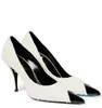 Summer Women Sandals dress shoes high heels pumps slingback sling back boucle tweed black white pointy toe 35-42