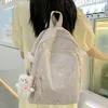 Backpack Feminino Feminino Pink College Backpack School Bag Girl Travel Book Laptop Backpack Fashion Ladies Trendy Color Student Bag 230516