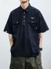 Chemises décontractées pour hommes Style japonais Vintage chemise hommes été Polo col manches courtes t-shirt Streetwear Harajuku ample rabattable