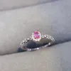 Klusterringar naturliga äkta rosa safir liten ring per smycken 925 sterling silver 3 4mm 0,3ct ädelsten fin j2122110