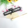 50 PCS Impression Personnalisée BrideGroom's NameDate Hand Sakura Fan Party Supplies Personnalisé Cherry Blossom Wedding Fans in Gift Box