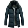 Men's Down Faux Fur Collar With Warm Thicken Winter Coat Men Casual Slim Outwear Jacket And Cotton Parka M-4XL YYJ0040