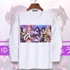 メンズTシャツのトレンドゲームGenshin Impact Cosplay Raiden Shogun Women Men Leng Sleeve Autumn Print Plus Velvet Rooles Student Tシャツ