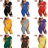 2023 Summer Domens Designer TrackSuits List do drukowania seksownej koszulki z krótkim rękawem w dekolcie i szortom stroje sportowe jogging joga