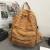 Bolsas escolares Tas Travel Wanita Ransel Kasual Warna Solid Kapasitas Tinggi Modo Sekolah Ritsleting Pelajar 230516