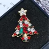 Broches de moda con diamantes de imitación brillantes, broche de árbol de Navidad, Pin de estrella de lujo para adolescentes, joyería de fiesta de circón rosa para mujer, regalo de cumpleaños para niña bonita