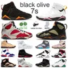 7 7S män kvinnor basketskor svart oliv flint citrus kardinal afrobeats psg ray allen ren pengar tinker alternativa topas dim gyllene moment mens sport sneakers