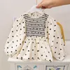 Clothing Sets Spring Autumn Casual Girls' Clothing Sets Polka Dot Babydoll ShirtFlared Pants Baby Clothes Suit Children Clothing Kids Outfits 230516