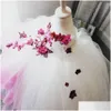 Flower Girls' Dresses Stunning Lace Pearls Flowers Girl Hand Made Little Vintage Pageant Gowns F054 Drop Delivery Party Even Dhowi