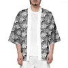 Vêtements ethniques japonais Anime vêtements Cardigan été samouraï traditionnel vagues imprimer Kimono Cosplay hommes femmes Yukata chemise Blouse