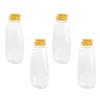 Storage Bottles 4pcs Honey Dispenser Clear Squirt Condiment Sauce Squeeze Containers Mustard Bottle