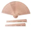 Party Favor 50pcs personnalisé personnalisé ventilateur en bois faveurs de mariage cadeaux bois de santal main ventilateur décoration de fête 20 cm bois pliant ventilateur 230515