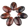 Bolsas de joias Tumbeelluwa Natural Mogno Obsidiano Oval Palmeira Preocupação Cura de Chakra Reiki Cabochon decoração 60x40x20mm