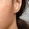 Sparkling Freehand Heart Stud Earrings for Pandora 925 Sterling Silver Wedding Jewelry designer Earring For Women Girlfriend Gift Love earring with Original Box