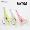 Fishing Hooks TEASER 10pcs Twin Assist Fishhook Jig Fishing Lure Artificial Silicone Soft Skirt Squid Bait Luminous Double Hook Tai Kabura 230516
