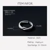 Cluster Rings Size 51-55mm 925 Sterling Silver For Women Adjustable Korean Fashion Geometry Shine Line Ring Girls Hollow