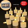 Velas Recargable Control remoto LED Funciona con pilas Luces de té sin llama Luces de té parpadeantes realistas con mecha móvil 230515