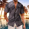 Męskie koszulki męskie colla krótkie rękawe letnie topy modowe wypoczynek morze nadmorski na plaży drukowana koszula