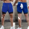 Ee Men's Shorts Summer Sport Running Jogging Fitness Quick Dry Wholesale Camo/solid 2in1 Men Double-deck Gym Training Short Pants