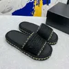 Designer-Sandalen, Damen-Sandalen, Klingen-Sandale, Hanfseil, gewebte Sandale, geflochtene Slides, Plateau-Hausschuhe, Metall-Slipper, Kristall-Kalbsleder-Sandalen, flache Strandschuhe