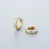 Hoop Earrings 1Pair Circle CZ Zircon For Women Bohemian Gold Color Silver Small Round Fashion Girl Jewelry