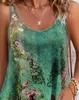 Женские танки Summer Women's Fashion Vest Европейский американский цветочный племенный принт с двойным ремнем Scoop Nece Design Top Top