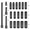 Contactdozen 20-delige slagdoppenset 1/2" aandrijving metrisch diep CrV slagdoppenset doppenset voor moersleuteladapter verwijderen handgereedschapset