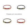 Cuff Braided Bracelet For Men Women Stainless Steel Charm Bracelets Drop Delivery Jewelry Otd3R