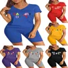 2023 verano para mujer diseñador chándales marca carta impresa sexy con cuello en v manga corta camiseta y pantalones cortos traje trajes deportivos jogging yoga