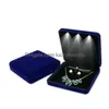 Jewelry Boxes 18X18X4.4Cm Veet Led Box Necklace Earring Ring Gift Jewellery Set Display Storage Case H220505 Drop Delivery Packaging Dhzpn