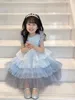 Maßgeschneiderte Kinder Mädchen Prinzessin Kleid Kinder Mädchen Kleider Mode Sommer Blütenblatt Hochzeitskleid