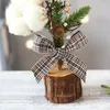 Decorazioni natalizie 25cm Desktop Window Mini Tree Ornament Pianta in vaso Festival Scene Decoration Collezione di regali