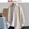 Camicie casual da uomo LAPPSTERGioventù moda coreana nera manica lunga Harajuku camicia oversize con bottoni camicette 5XL 230516