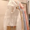 여자 재킷 Jaket UV Pantai Bertudung Wanita Musim Panas Pakaian Pelindung Matahari Lengan Panjang Atasan Kasual Tabir Surya Merah Muda 2023 230515