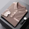 Polo da uomo MLSHP Kemeja Pria Katun 100 Kasual Bisnis Warna Solid Musim Semi dan Gugur Lengan Panjang Mewah 3XL 230515