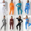 Yoga Outfit 2/3/5PC Seamless Yoga Set Women Workout Sportswear Gym Clothing Drawstring High Waist Leggings Zipper Long Sleeve Sports Suits 230516