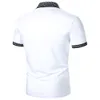 Mens Polos skjorta Kort ärm Solid Color Fashion Casual Top Summer i Urban Business Lapel Rib 230516